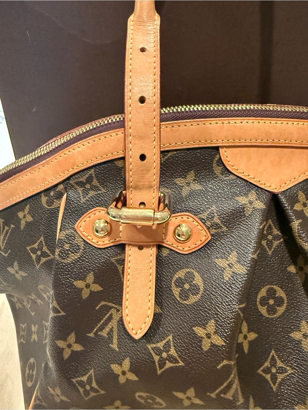 *ON SALE* Louis Vuitton TIVOLI GM Monogram Canvas Leather Brown Tan Shoulder Bag - Picture 13 of 16
